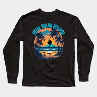 solar eclipse - Vintage Long Sleeve T-Shirt